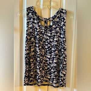 MP stretchy navy and white top with cutouts